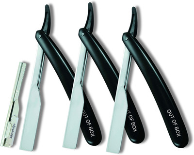 Out Of Box Barber Razor Shaving Knife Folding Straight Razor for Precise Shaving, Men & Women(Pack of 3)