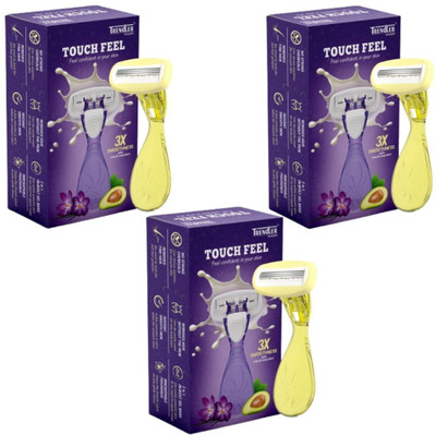 TRENDLER Touch Feel Razor 3 Blade Smooth Hair Removal Razor for Women with avocado, Women(Pack of 3)