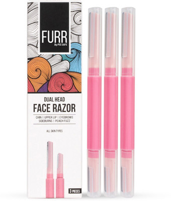 FURR by peesafe Face & Eyebrow Razor for Women with Dual Head - 3N Reusable Up To 5 Times, Women(Pack of 3)