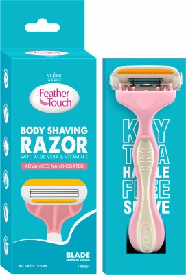 VI-JOHN WOMEN Feather Touch Advanced Nano Coated Body Shaving Hair Removal Razor with AloeVera