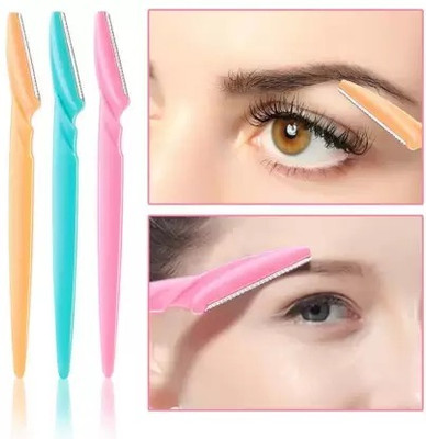 HBS Eyebrow Shaper Manual Razor Facial Hair Remover,Neck,Upper Lips -Eyebrow Razor 3, Women(Pack of 3)
