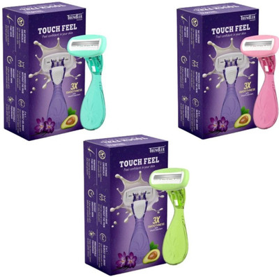 TRENDLER Touch Feel Body Razor for Women's Hair Removal With Travel Case, Women(Pack of 3)
