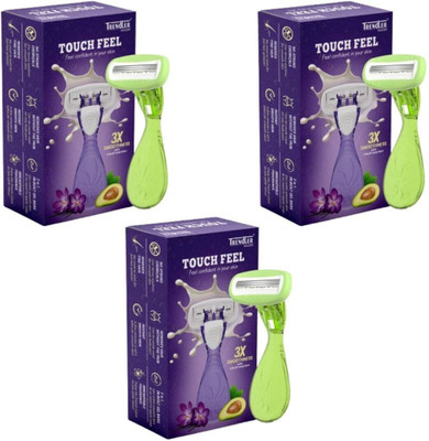 TRENDLER Touch Feel Razor 3-Blade Hair Remover razor Compact case, Women(Pack of 3)