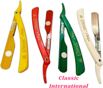 Classic International Multicolor Shaving Razors Pack Of 4PC With 4 blade Free Inside the Razors, Men(Pack of 4)