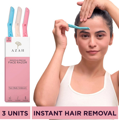 AZAH Reusable Face Razor For Women Facial Hair | Eyebrows, Upper Lip,Peach Fuzz,Chin|, Women(Pack of 3)