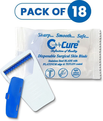C-Cure Disposable Surgical Skin Blade Smooth | Sharp | Safe, Men & Women(Pack of 18)