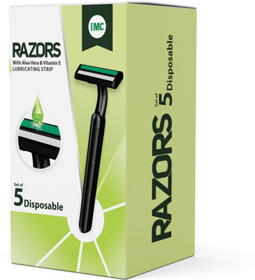 IMC Razor with Aloe Vera & Vitamin E Strip for Smooth and Easy Shaving, Men(Pack of 5)