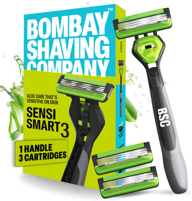 BOMBAY SHAVING COMPANY Sensi Smart3 Shaving Razor for Men (Handle + 3 Cartridge), Men(Pack of 2)