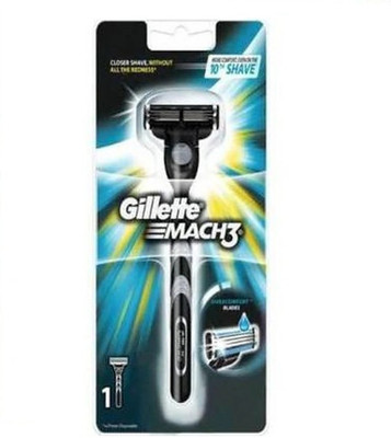 Gillette Mach 3 Duracomfort Blades Razor with Pressure Adjusting Pivot Head, Men