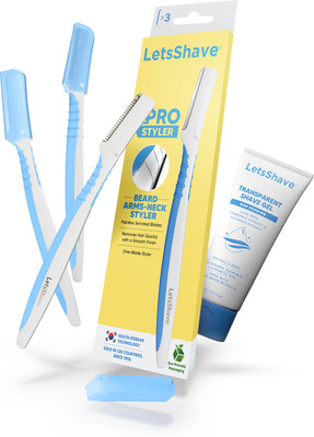 LetsShave Pro Styler for Men Beard with 1 Transparent Shave Gel 15ml, Reusable Beard Razor, Men(Pack of 3)