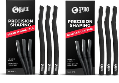 Beardo 6 Precision Shaping Beard Styling Tool | Face Razor | No Nicks & Cuts, Men(Pack of 2)