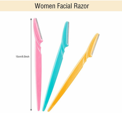 Vishal Smart Mall Eyebrow Razors Precision Sharpness for Trimming and Shaping Eyebrows - Multipurpose Exfoliating Face Razor and Under Arms and Under Lag Razor (Pack Of 3), Men & Women(Pack of 3)