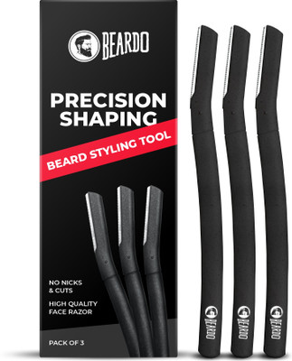 Beardo Precision Shaping Beard Styling Tool | Face Razor | No Nicks & Cuts, Men(Pack of 3)