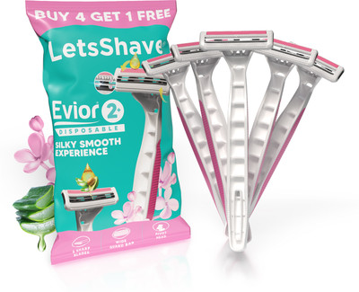 LetsShave Evior 2 Disposable Body Hair removal Shaving razor with Vit-E Lubricating Strip, Women(Pack of 3)