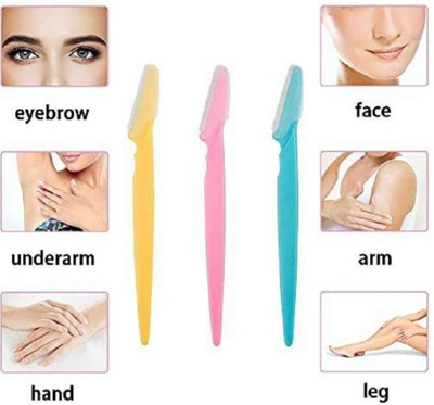 SHAMlin Manual Eyebrow Shaper Face Razor For Women (pack of 3), Men & Women(Pack of 3)