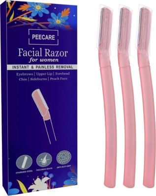 PEECARE Reusable Face Razor for Women Facial Hair | Upper Lip, Eyebrow, Sideburns, Chin(Pack of 3)