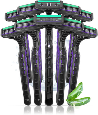 LetsShave Pro 3 Disposable Triple Blade Shaving Razors for Men with Rubber Grip Pack of 10, Men(Pack of 10)