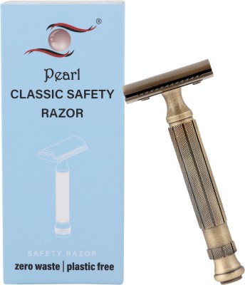 Pearl Shaving Double Edge Safety Razor (L-55antique brass)