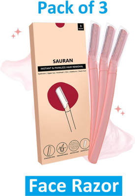 Sauran Pack of 3 Shaving Razor Reusable Face Razor SRB3, Women(Pack of 3)