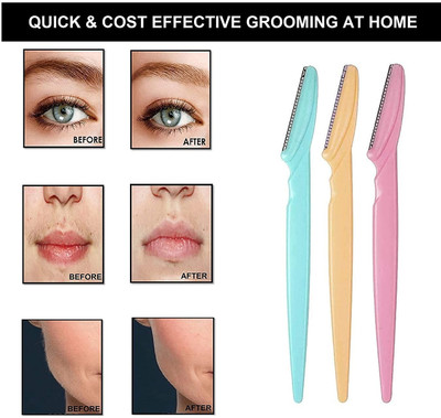 GFSU - GO FOR SOMETHING UNIQUE Eyebrow Shaper Manual Razor for Women - Pack of 3 Pieces, Men & Women(Pack of 3)