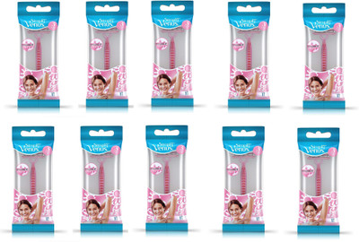 GILLETTE Simply Venus Pink Hair Removal for Women -Combo Pack 10 razors (Pack of 10)