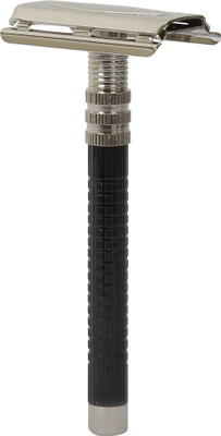 tinku Double Edge Brass Safety Razor (T-604-Bk), Black, Rust Proof, Men