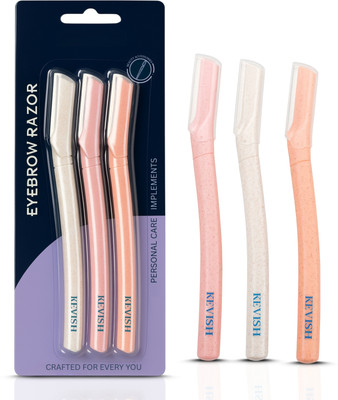 KevIsh Eyebrow Razor for Women, Face, Neck Eyebrow | Pack of 3 (Peach, Pink, White), Women(Pack of 3)