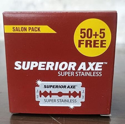 superior axe Stainless Razor Blades, (Pack of 10 with 50+5 blades in each pack), Men(Pack of 10)