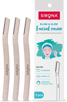 SIRONA Reusable Blink & Glow Face Razor for Women | Upper Lip, Eyebrows, Women(Pack of 3)