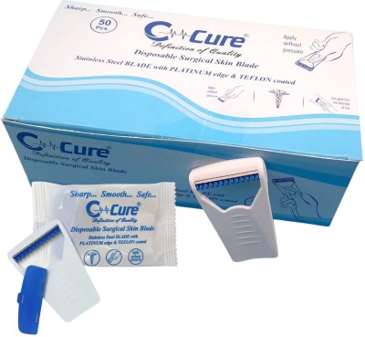 C-Cure Disposable Surgical Skin Blade Smooth | Sharp | Safe (Pack of 50), Men & Women