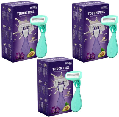 TRENDLER Touch Feel Razor 3 Blade Mini Travel Cartridge Hair Removal Razor, Women(Pack of 3)
