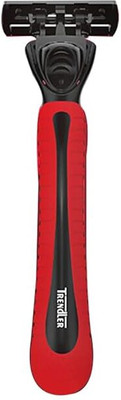 HepinEnterprise Razor Value Pack with 1 Handle and 10 Cartridge Refills, 3-Blade red, Men