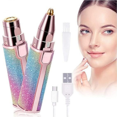 shukan enterprise 2 In 1 Eyebrow Machine For Women Face Lips Nose Hair Removal Body Groomer 60 min  Runtime 2 Length Settings(Pink)
