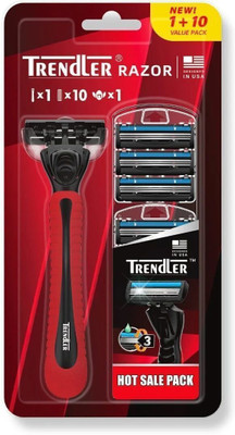 TRENDLER Razor for Men with 3 Blade & 10 Cartridge Full Body Razor, Men