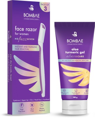 Bombae Facial Hair Removal Razor for Women With Aloe Gel for Pre and Post Skincare(Pack of 2)