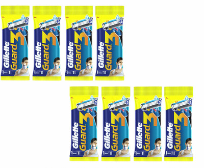 GILLETTE Guard 3 Shaving Razor – Handle + Cartridge, 8pcs. (Pack of 8)