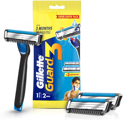 Gillette Guard 3 Single Razor for men with 2 Blades, Men