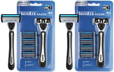 TRENDLER 5 blade Shaving Razor for Men For safe shave & sensitive skin, Men (Pack of 2), Men