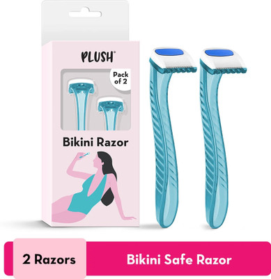 PLUSH Bikini Razor | Pack of 2 | Reusable Safe Hair Removal For Bikini Line |, Women(Pack of 2)