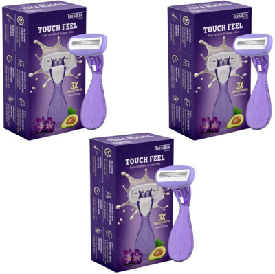 TRENDLER Touch Feel Razor 3 Blade Body Razor for Women's with avocado, Women(Pack of 3)