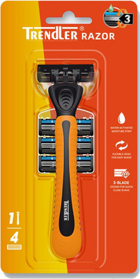 TRENDLER 3 Balde With 3 Cartridges Shaving Razor for Perfect Shaving, Men(Pack of 3)