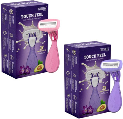 TRENDLER Touch Feel Razor Smooth Hair Removal Razor for Women with Compact case, Women(Pack of 2)