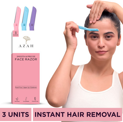 AZAH Reusable Face Razor For Women Facial Hair | Eyebrows, Upper Lip,Peach Fuzz,Chin|, Women(Pack of 3)