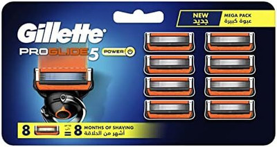 Gillette PROGLIDE 5 POWER SHAVEING BLADES PACK OF 8, Men(Pack of 8)