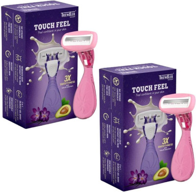 TRENDLER Touch Feel Razor Hair Removal Razor for Women with Travel Case, Women(Pack of 2)