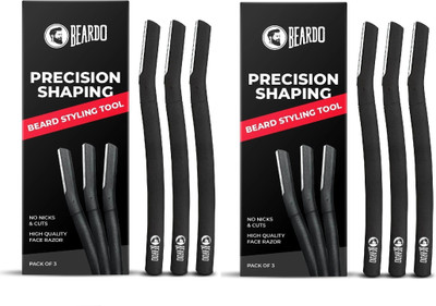 Beardo 6 Precision Shaping Beard Styling Tool | Face Razor | No Nicks & Cuts, Men(Pack of 2)