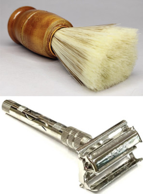 Loyalmart Double Edge Brass Shaving Razor Butterfly Mechanism & Premium Wooden Brush SR1, Men(Pack of 2)
