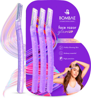 Bombae Glam up Face Razors for Women Facial Hair | Painless Hair Removal | Makeup Base, Women(Pack of 3)