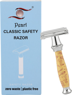 Pearl Shaving PSR Double Edge Butterfly Safety Razor SS-95 (Marble Yellow), Men