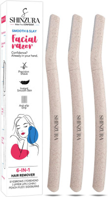 Shinzura Women Facial Razor | Smooth & Painless 6-in-1 Face Shaver for Eyebrow, Women(Pack of 3)